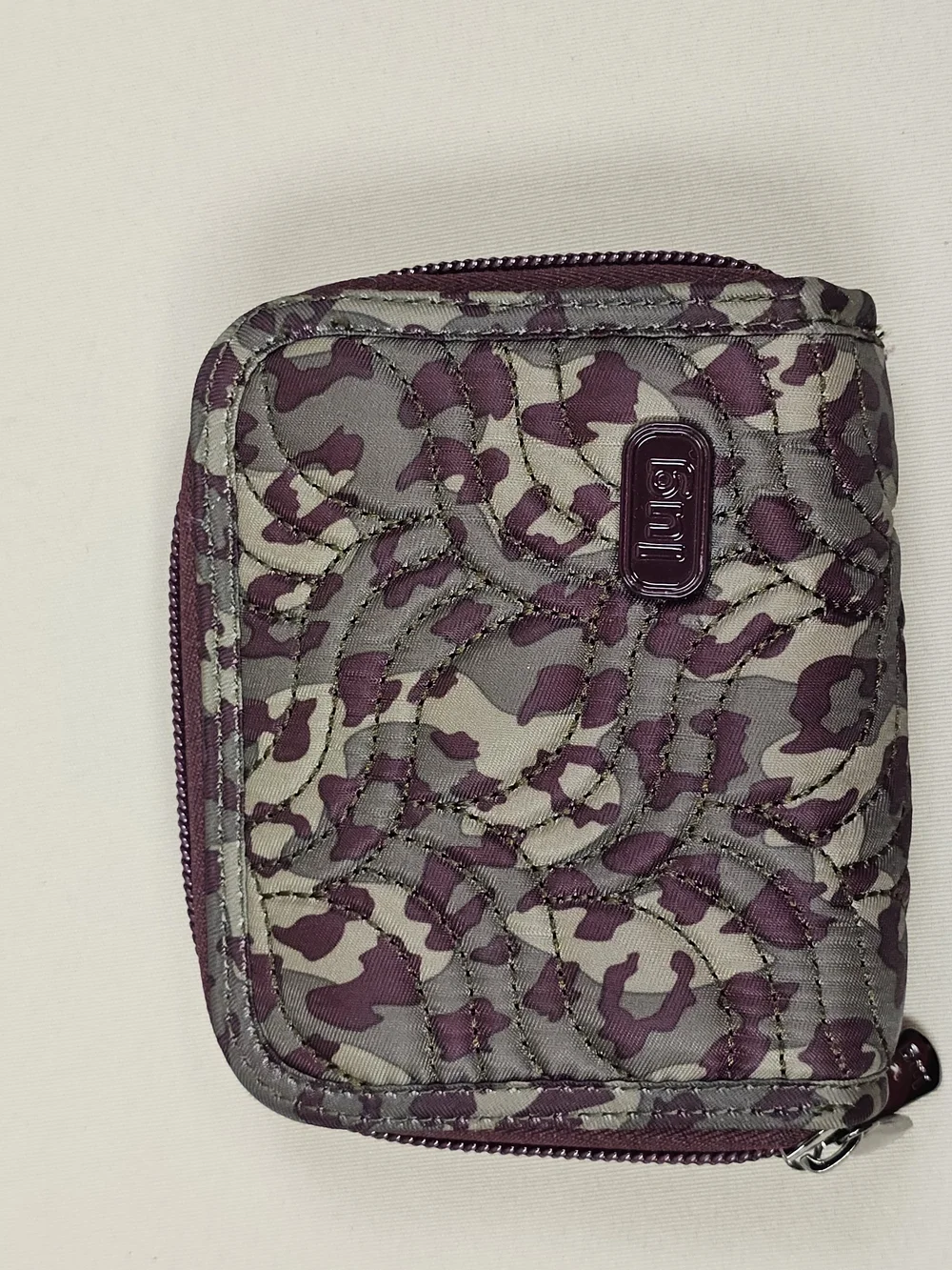 lug Splits Quilted Zip Wallet In Leopard Berry